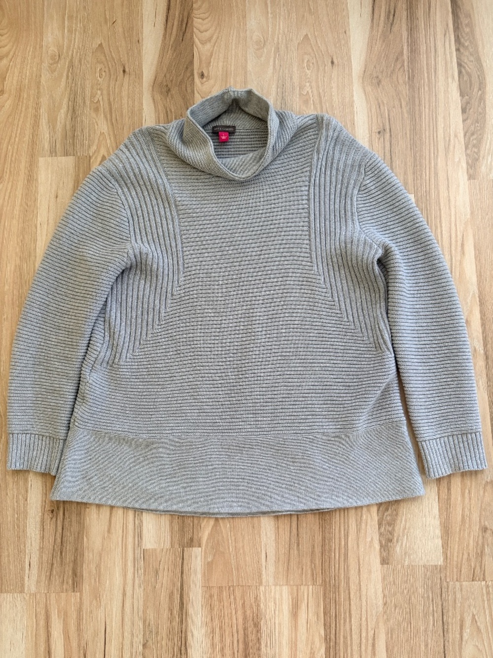 Vince Camuto Gray Ribbed Cowl Neck Sweater.